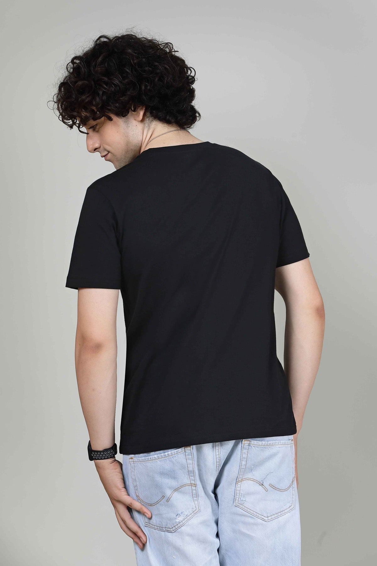 Black - Mens Half sleeves T- Shirt T-SHIRT LOVER
